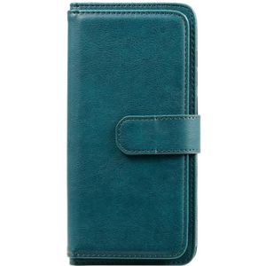 For Samsung Galaxy A11 Multifunctional Magnetic Copper Buckle Horizontal Flip Solid Color Leather Case with 10 Card Slots & Wallet & Holder & Photo Frame(Dark Green)