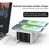 HHW-888W Multi-ports Two-seater Wireless Charger (White)