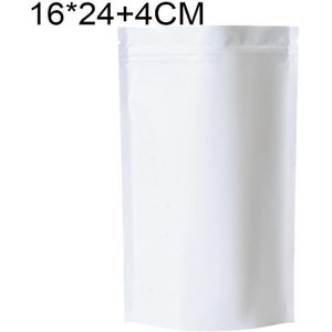 100 stks / set matte aluminium folie snack stand-up buidel  maat: 16x24 + 4cm