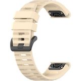 For Garmin Fenix 6 22mm Quick Release Official Texture Wrist Strap Watchband with Plastic Button(Beige)