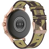 18mm Stripe Weave Nylon Wrist Strap Watch Band for Fossil Female Sport / Charter HR / Gen 4 Q Venture HR(Yellow)
