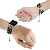 Voor Apple Watch SE 2023 44 mm kralen parel intrekbare ketting horlogeband