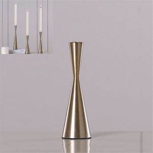 Golden Iron Candlestick Wedding Gift Props Decoration  Size:5.6X19CM