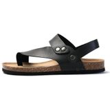 Mannen zomer cork flip flops strand paar lederen sandalen  maat: 37