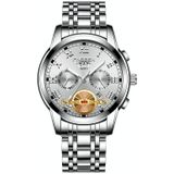 FNGEEN 4001 Men Non-Mechanical Watch Multi-Function Quartz Watch  Colour: White Steel White Surface