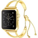 Letter V Shape Bracelet Metal Wrist Watch Band with Stainless Steel Buckle for Apple Watch Series 3 & 2 & 1 42mm (Gold)