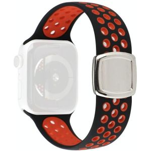 Double Color Silicone Replacement Watchbands For Series 6 & SE & 5 & 4 40mm / 3 & 2 & 1 38mm(Black Red)