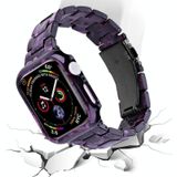 Voor Apple Watch Series 6/5/4/SE 40 mm gedrukte hars PC Watch Band Case Kit (roze bloem)