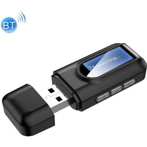 T11 2 In 1 USB Bluetooth 5.0 Transmitter And Receiver Audio Adapter With LCD Screen?Black?