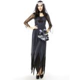 Halloween kostuum vrouwen kant Chiffon zwarte jurk Ghost bruid kleren Cosplay spel uniformen  grootte: M  buste: 76cm  taille: 70 cm  kleding lange: 141 cm