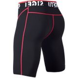 SIGETU Elastic Tight-fitting Five-speed Dry Pants for Men(Color:Black Red Size:XL)