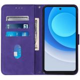 Voor Tecno Camon 19 Neo Crossbody 3D Reliëf Flip Lederen Telefoon Case (Paars)