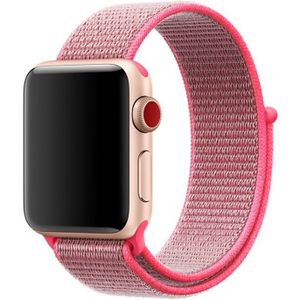 Simple Fashion Nylon Watch Strap for Apple Watch Series 5 & 4 44mm / 3 & 2 & 1 42mm  with Magic Stick(Pink)