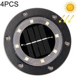 4 PCS 8 LEDs Solar Outdoor Garden Lawn Light Sensor Type Intelligent Light Control Buried Light  Warm White Light(Black)