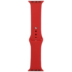 For Apple Watch Series 6 & SE & 5 & 4 44mm / 3 & 2 & 1 42mm Silicone Watch Replacement Strap  Long Section (Men)(China Red)