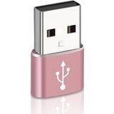 4 PCS USB-C / Type-C Female to USB Male Aluminum Alloy Adapter  Support Charging & Transmission(Pink)