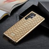 Voor Samsung Galaxy S22 5G Fierre Shann Python Textuur Galvaniseren PU Telefoon Case (Wit)