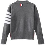 V-hals Sweater Girls Mid-length Sweater Coat (Kleur: Grijs formaat: 140)