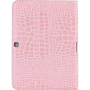 Crocodile Texture Leather Case with Holder for Galaxy Tab 4 10.1 / SM-T530(Pink)