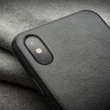 For iPhone XR QIALINO Shockproof Kangaroo Skin Leather Protective Case(Black)