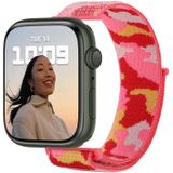 Nylon Loop Watch Band For Apple Watch Series 7 45mm / 6&SE&5&4 44mm / 3&2&1 42mm(Red Camouflage)