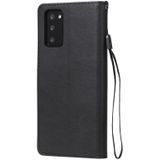 For Samsung Galaxy Note20 Solid Color Horizontal Flip PU Leather Case with Holder & Card Slots & Wallet & Lanyard(Black)