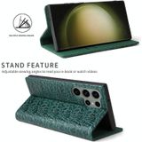 Voor Samsung Galaxy S23 Ultra 5G Fierre Shann Crocodile Texture Magnetic Leather Phone Case(Groen)