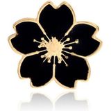 Sweet Cherry Blossom Brooch Drip Flower Collar Pin Badges Clothing Bags Accessories(Black)