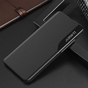 For Huawei P40 Lite / Nova 6 SE / Nova 7i Side Display Magnetic Shockproof Horizontal Flip Leather Case with Holder(Black)