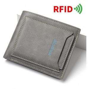 DEABOLAR RFID anti-diefstal mannen portemonnee retro multifunctionele kaarthouder portemonnee