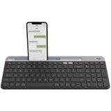 Logitech K580 Dual Modes Thin and Light Multi-device Wireless Keyboard with Phone Holder (Black)