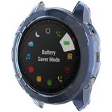 For Garmin Fenix 6X / 6X Pro Smart Watch Half Coverage TPU Protective Case(Transparent Blue)