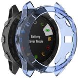 For Garmin Fenix 6X / 6X Pro Smart Watch Half Coverage TPU Protective Case(Transparent Blue)