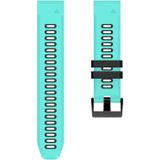 Voor Garmin Fenix 5 22mm Silicone Sports Two-Color Watch Band (Peppermint Green + Blue)