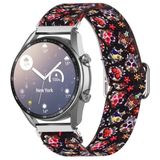 22mm For Galaxy Watch3 45mm/ Huawei Watch GT 2 Pro Adjustable Elastic Printing Replacement Watchband(Color skull)