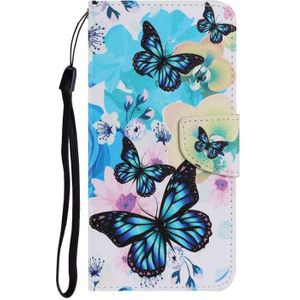 For Samsung Galaxy S20 Coloured Drawing Pattern Horizontal Flip PU Leather Case with Holder & Card Slots & Wallet & Lanyard(Purple Butterfly)