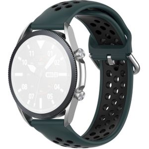 For Galaxy Watch 3 41mm Silicone Sports Two-tone Strap  Size: Free Size 20mm(Olive Green Black)