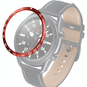 For Samsung Galaxy Watch 3 45mm Smart Watch Steel Bezel Ring  E Version(Red Ring White Letter)