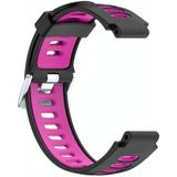 For Garmin Forerunner 735 XT Two-tone Silicone Strap(Black + Rose Red)