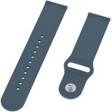 18mm Universal Reverse Buckle Wave Silicone Strap  Size:L(Blue)