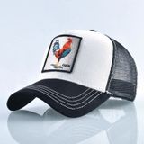 Cotton Embroidered Animal Baseball Cap(White Cock)