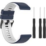 Voor Garmin Fenix 6x 26mm Silicone Mixing Color Watch Strap (blauw + wit)