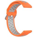 For Fitbit Versa 2 / Versa / Versa Lite / Blaze 23mm Sports Two Colors Silicone Replacement Strap Watchband(Orange Grey)