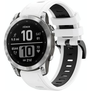 Voor Garmin Instinct 2 Solar Sports tweekleurige siliconen horlogeband (wit + zwart)