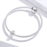 S925 Sterling Silver Pendant Simple Texture Positioning Buckle Beads DIY Bracelet Necklace Accessories