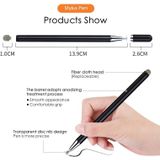 JD02 Universal Magnetic Pen Cap Pan Head + Fiber Cloth 2 in 1 Stylus Pen for Smart Tablets and Mobile Phones (Silver)