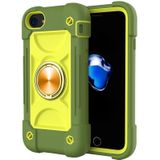 Shockproof Silicone + PC Protective Case with Dual-Ring Holder For iPhone 6/6s/7/8/SE 2020(Avocado)