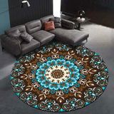 Ethnic Carpet Camel Mandala Flower Carpet Non-slip Floor Mat  Size:Diameter 160cm(Flower)