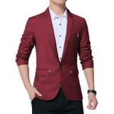 Mannen Casual Suit Self-cultivation Business Blazer  Maat: M( Wine Red )