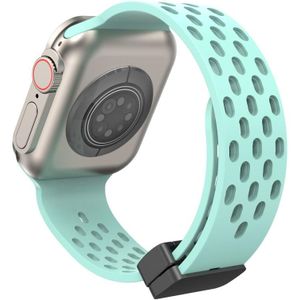 Magnetische sluiting siliconen horlogeband voor Apple Watch Series 8&7 41mm / SE 2&6&SE&5&4 40mm / 3&2&1 38mm(Gen Green)